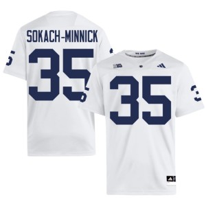 White Men Blaise Sokach-Minnick #35 College Football Lions University Jerseys 297845-546