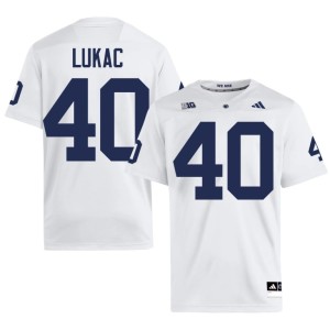 White Jake Lukac Embroidery PSU Nittany Lions Men's #40 College Football Jersey 304309-752