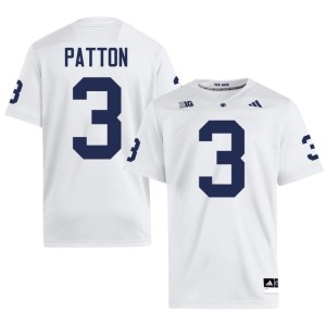 White PSU Nittany Lions Mens Embroidery Jamison Patton #3 College Football Jersey 646575-242