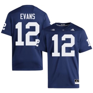 Navy Men's Kase Evans College Football #12 Embroidery PSU Jersey 355183-532