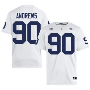 White Liam Andrews Men PSU Nittany Lions Player College Football #90 Jerseys 337183-318