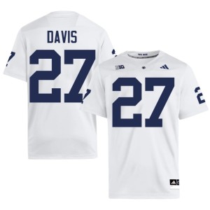 White Player PSU Nittany Lions Omarion Davis College Football #27 Men Jersey 209949-758