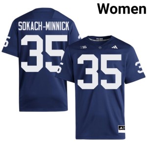 Navy #35 Women's Stitched College Football PSU Lions Blaise Sokach-Minnick Jerseys 790752-705