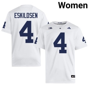White Alumni #4 Penn State Lions Brett Eskildsen Women's College Football Jersey 945306-139