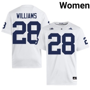 White #28 2026-27 Bryson Williams College Football Womens PSU Nittany Lions Jersey 283149-540