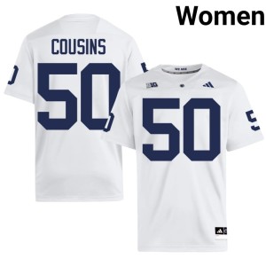 White Womens #50 College Football PSU Nittany Lions Cooper Cousins University Jersey 198191-766