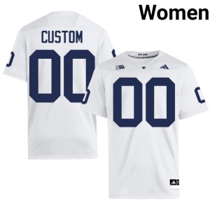 White Custom PSU Lions #00 College Football Women's Replica Jersey 204140-652