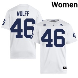 White NCAA College Football Womens #46 Penn State Evan Wolff Jersey 641130-881