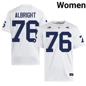 White Womens Penn State College Football #76 Embroidery Hunter Albright Jersey 571073-463