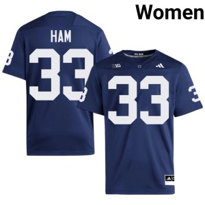 Navy Jack Ham 2026-27 #33 College Football Womens PSU Jersey 750596-440