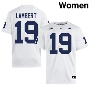White PSU Womens #19 University College Football Jack Lambert Jerseys 618817-698