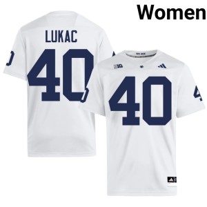 White University Women's Jake Lukac College Football #40 Nittany Lions Jersey 623818-250