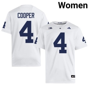 White #4 Player Women's College Football Penn State Lions Jeremiah Cooper Jersey 262182-961