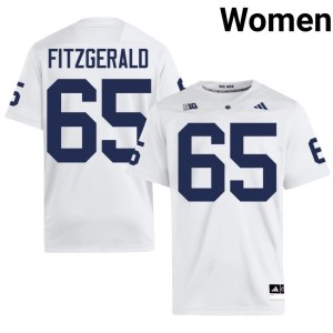 White Womens Jim Fitzgerald PSU #65 College Football Stitched Jerseys 310022-986