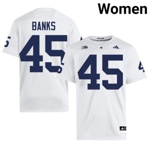 White Replica Womens College Football Josh Banks #45 Roaring Lions Jerseys 807005-936
