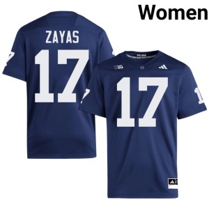 Navy #17 Women College Football Limited PSU Lions Josiah Zayas Jerseys 602066-993