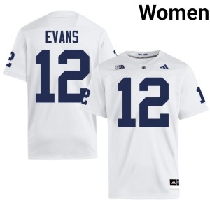 White Kase Evans College Football High School Women's #12 Lions Jerseys 159759-135