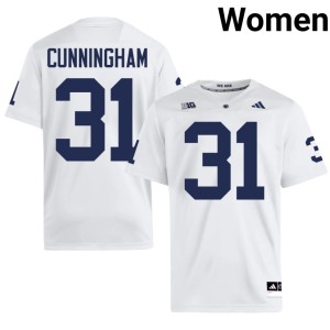 White Women's Replica Lions College Football Logan Cunningham #31 Jersey 607263-556