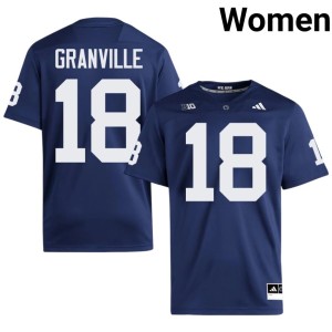 Navy #18 College Football Penn State Lions Women Replica Max Granville Jersey 120207-808