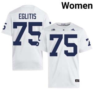 White #75 College Football High School Women Pete Eglitis Nittany Lions Jerseys 821159-742