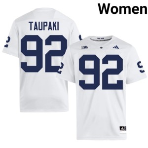 White #92 Women Penn State Lions College Football Player Siale Taupaki Jersey 788024-627