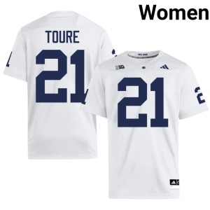 White Women PSU Nittany Lions Player College Football #21 Vaboue Toure Jerseys 952934-499