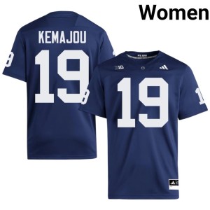 Navy Embroidery #19 Yvan Kemajou Womens Lions College Football Jerseys 168479-751