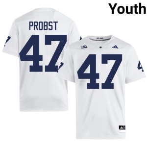 White #47 Aidan Probst Youth PSU Lions College Football High School Jerseys 241080-887