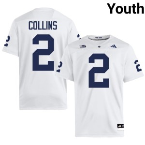 White Youth Lions Stitched Audavion Collins #2 College Football Jersey 327988-449