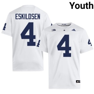 White Replica Youth College Football Brett Eskildsen Penn State Nittany Lions #4 Jersey 959437-729