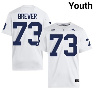 White Youth College Football Penn State Lions Player Caleb Brewer #73 Jersey 965542-837