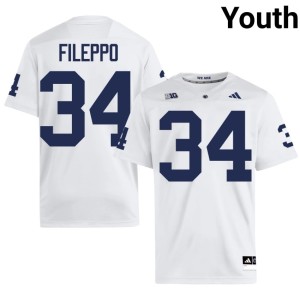 White Youth Chris Fileppo PSU Lions College Football #34 Stitched Jerseys 780085-500