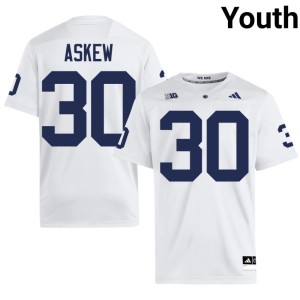 White Christian Askew Youth PSU Nittany Lions College Football Embroidery #30 Jerseys 176951-358