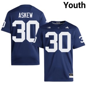 Navy PSU Lions #30 Christian Askew College Football Stitched Youth Jersey 975327-795