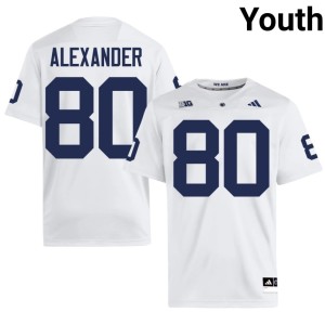 White University #80 Cooper Alexander College Football Youth PSU Jersey 636010-150