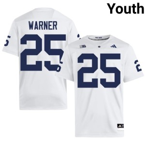 White #25 Curt Warner Youth College Football Embroidery Penn State Jersey 335770-891