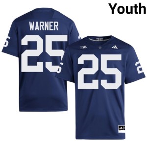 Navy #25 Curt Warner Penn State Lions Replica Youth College Football Jersey 771434-404