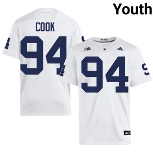 White #94 2026 De'Andre Cook PSU Youth College Football Jersey 953443-705