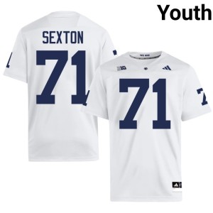 White Youth #71 Penn State Garrett Sexton College Football Embroidery Jerseys 235435-791