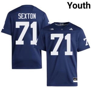 Navy #71 Garrett Sexton Youth Stitched PSU Nittany Lions College Football Jerseys 820045-687