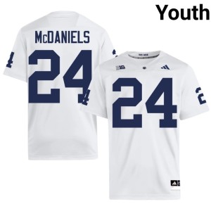 White Embroidery Ibn McDaniels Youth Penn State #24 College Football Jersey 204339-122