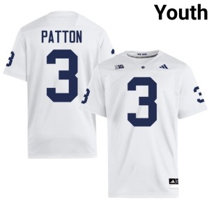 White NCAA College Football PSU Youth #3 Jamison Patton Jersey 461860-471