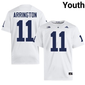 White #11 Stitched Youth College Football PSU LaVar Arrington Jerseys 815015-215