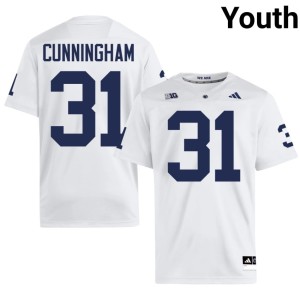 White Logan Cunningham College Football #31 Penn State Lions Stitched Youth Jerseys 308421-256