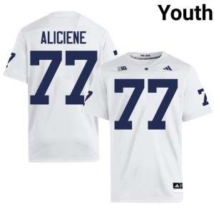 White Youth Penn State Lions College Football #77 Stitched Owen Aliciene Jerseys 389730-707