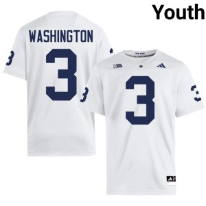White Penn State Lions Youth Parker Washington College Football #3 Embroidery Jerseys 247615-157