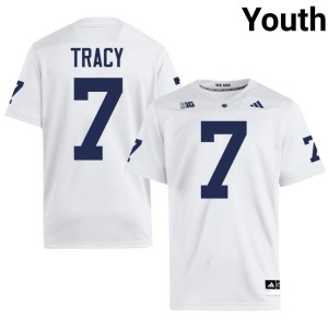 White Roaring Lions Youth #7 High School College Football Zion Tracy Jerseys 308096-733